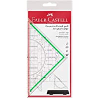 Los mejores  - Faber-Castell 177090 - Transportador y escuadra (con asa)